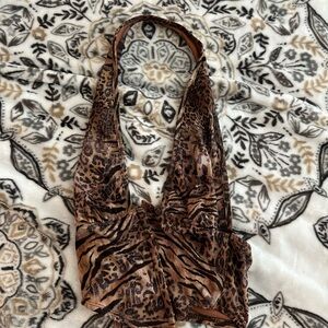 Animal Print Halter Top